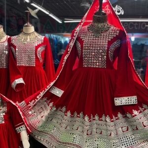 Red Embellished Traditional Dress